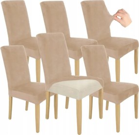 6 Db Székhuzat Bézs Cappuccino Velúr Rugalmas Univerzális