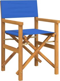 vidaXL Összecsukható rendezői szék Kék tömörfa teak