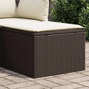 Barna polyrattan kerti szék párnával 55 x 55 x 37 cm