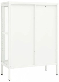 fehér acél és üveg tálalószekrény 75 x 35 x 105 cm