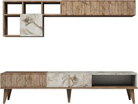 Milan - Walnut, White Marble