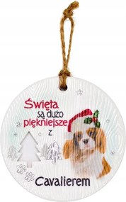 Cavalier Karácsonyi kerámia medál