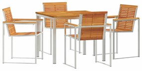 vidaXL Kert étkező szett 5 pcs Barna Tömör Akácfa
