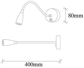 Aranyszínű LED fali lámpa Reading – Opviq lights