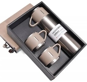 Termosz 500 ml 3 csészével HOT&COLD, bézs