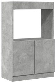 betonszürke szerelt fa magasszekrény 63 x 33 x 100 cm