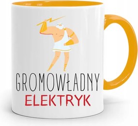 Bögre Sárga Ajándék Villanyszerelő fényképes nyomtatással