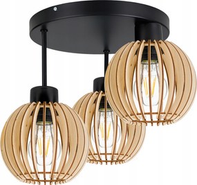 Lámpa plafon mennyezeti csillár fix loft fa 3