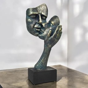 Asztaldísz 35x22x13 cm gyanta/patina