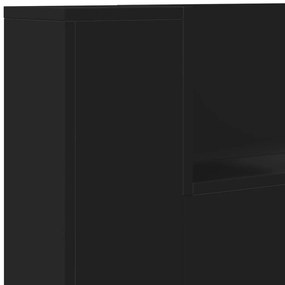 fekete áthidalószekrény LED-világítással 180 x 16,5 x 103,5 cm