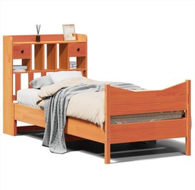 vidaXL viaszbarna tömör fenyőfa ágy matrac nélkül 100 x 200 cm