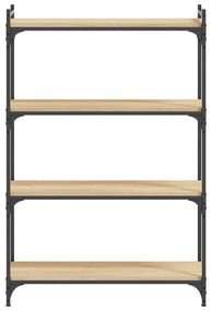 4 szintes sonoma tölgy szerelt fa könyvespolc 80 x 30 x 120 cm