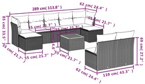 10 részes bézs polyrattan kerti ülőgarnitúra párnával