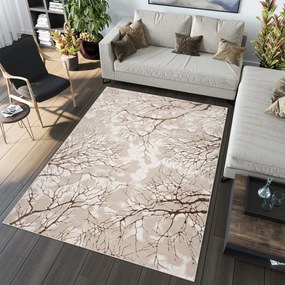 PALERMO Exkluzív bézs szőnyeg barna mintával Szélesség: 120 cm | Hossz: 170 cm