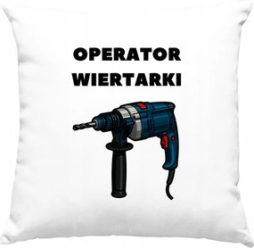 Fúrógép kezelő párna humorral, fehér