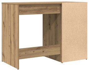kézműves tölgy színű szerelt fa íróasztal 100 x 49 x 75 cm