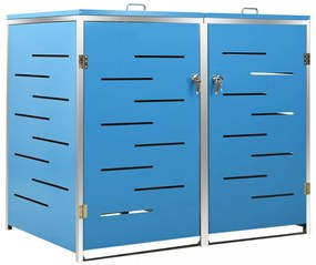 acéltároló két gurítható szemeteskukához 138 x 77,5 x 112,5 cm