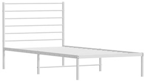 fehér fém ágykeret fejtámlával 80x200 cm