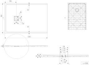 Erga Hyper, SMC zuhanytálca 130x90x2,6 cm + szifon, fehér matt, ERG-V06-SMC-9013S-WH