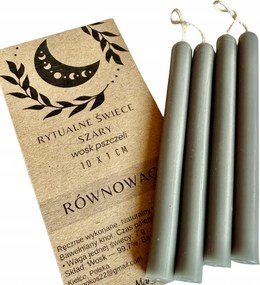 Szürke Gyertyák Rituális Mágikus Gyertyák 4 Db 100% Méhviasz