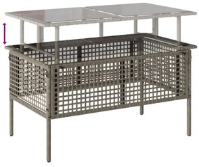4 részes szürke polyrattan üveg kerti ülőgarnitúra párnákkal