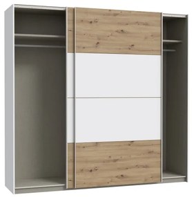 KARO gardróbszekrény 220x210 cm fehér/artisan tölgy