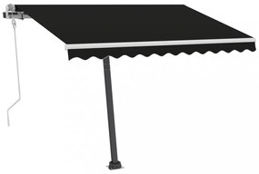 antracitszürke kézzel kihúzható LED-es napellenző 350 x 250 cm
