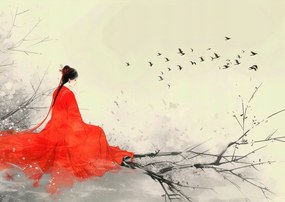 Poszter 42x29,7cm Diva az ágakon