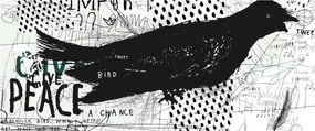 Kép - Street art - madár (120x50 cm)