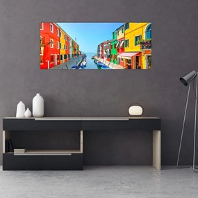 Kép - Burano sziget, Velence, Olaszország (120x50 cm)