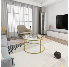 BERLIN konferencia asztal 80x45 cm arany/átlátszó