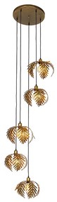 Vintage függő lámpa sárgaréz 5 fény - Botanica