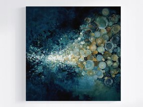 Canvas Vászonkép Absztrakt Geometria Kerekek Sötétkék Barna 80x80