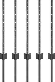 vidaXL Kerítésoszlop 5 pcs Szürke 60 cm Acél