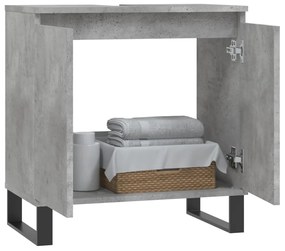Betonszürke szerelt fa fürdőszobaszekrény 58x33x60 cm