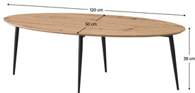Dohányzóasztal SARAM (artisan tölgy + fekete). 1091526
