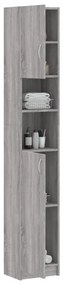 Szürke sonoma szerelt fa fürdőszobaszekrény 32 x 25,5 x 190 cm