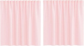 vidaXL 2 db világos rózsaszínű fátyolfüggönyök hurokkal 140x140 cm