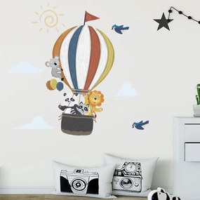 Falmatrica "Hőlégballon állatokkal" 99x110 cm