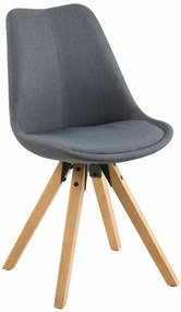 Dima design szék, sötétszürke szövet, tölgy láb