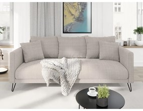 Világosbarna zsenília kanapé 200 cm Freya – Ropez