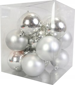 16 db-os mƱanyag gömb szett 6 cm ezĂŒst