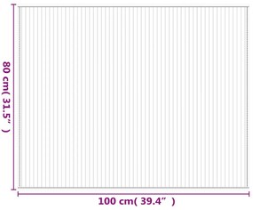 négyszögletű szürke bambusz szőnyeg 80 x 100 cm