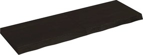vidaXL sötétbarna kezelt tömör fa fürdőszobai pult 120x40x(2-6) cm