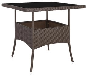 vidaXL 5 részes barna polyrattan kerti étkezőgarnitúra