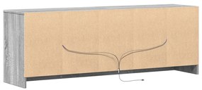 szürke sonoma színű szerelt fa LED-es TV-szekrény 139,5x34x50cm