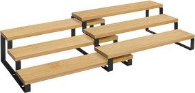 Bambusz fűszertartó 2 darabos szett, 3 szint, fekete 32x24x11/9cm