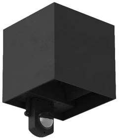 Brilagi - LED kültéri fali lámpa érzékelővel CUBE LED/6W/230V fekete