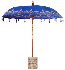 Balinéz Napernyő 260 Kék 210-220 cm Pamut és tömör fa