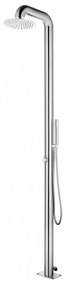 vidaXL rozsdamentes acél kerti zuhany barna aljjal 230 cm